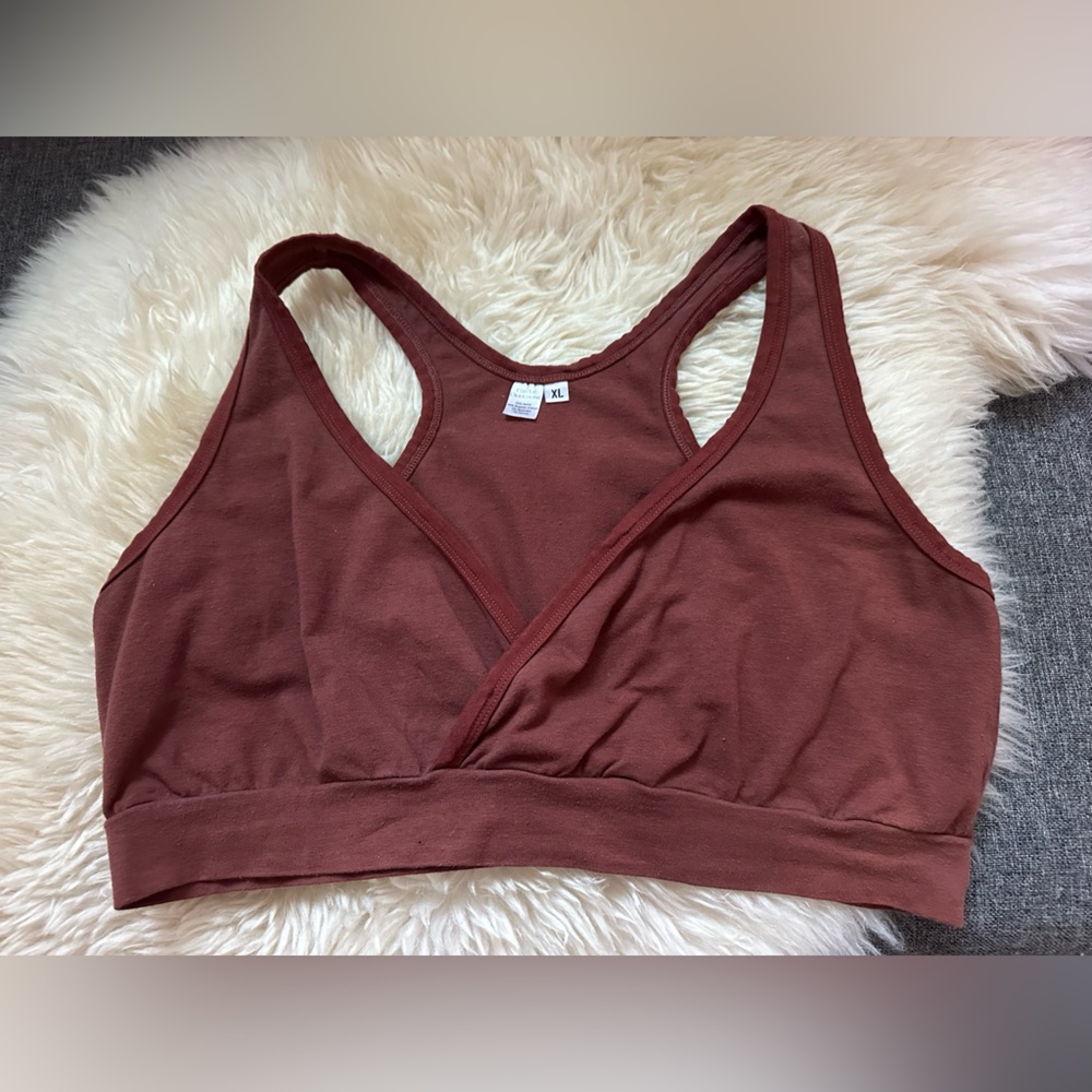 Circle Creations Burgundy Lady Fern Yoga Nursing Bra Hemp